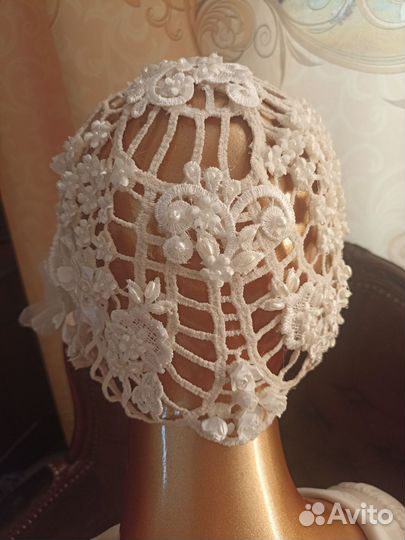 Шляпка невесты свадебная бохо этно чепец