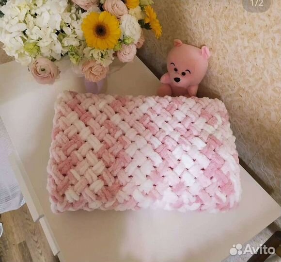 Плед из ализе пуффи (Новый)