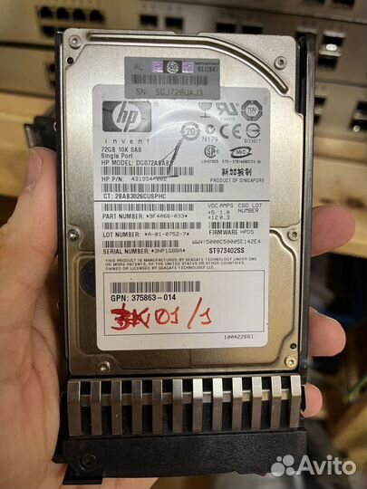 Hp 72gb 10k sas бу