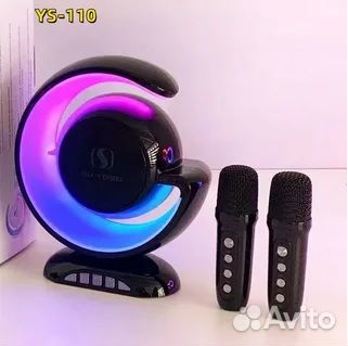 Музыкальная колонка с микрофонами и подсветкой