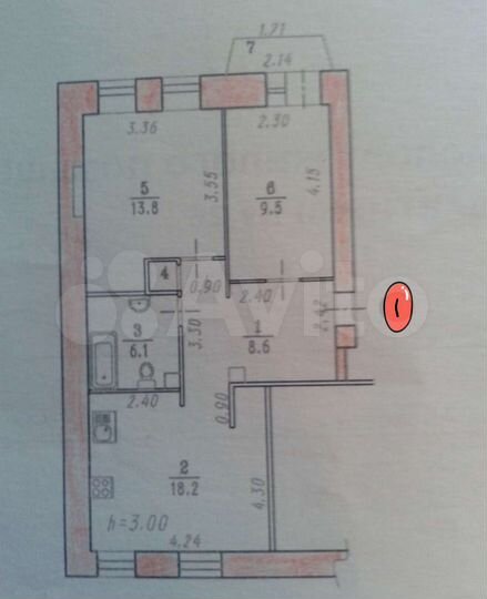 3-к. квартира, 63 м², 2/4 эт.