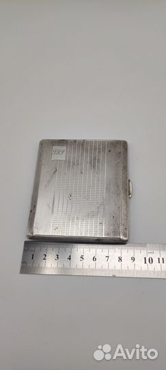 Портсигар серебрение нач. XX в. Н1618 Размер и сос