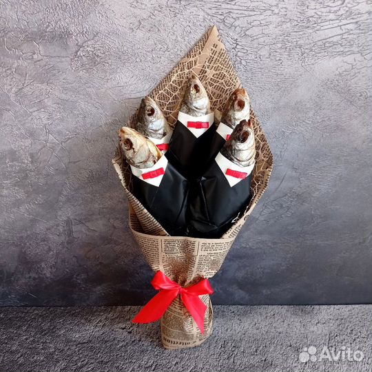 Мужской букет из рыбы воблы