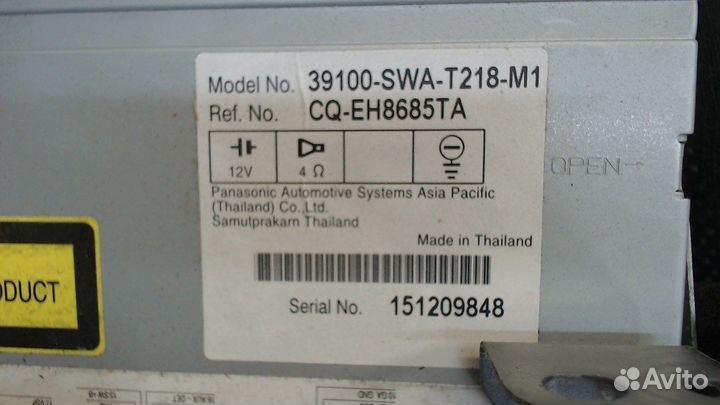 Магнитола Honda CR-V, 2008
