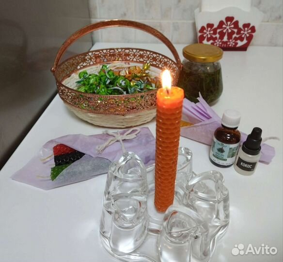 Свечи из натуральной вощины с запахом мёда