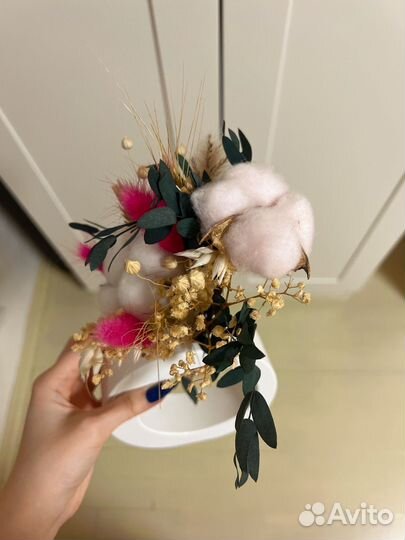 Цветочная композиция с сухоцветами декор