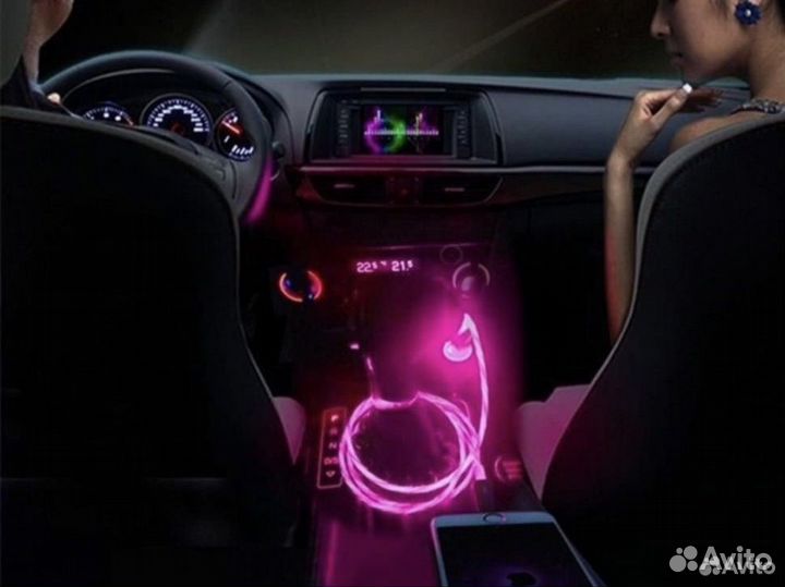 Кабель usb type c, micro usb, lightning светящийся