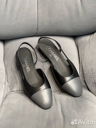 Туфли балетки Chanel босоножки Шанель premium