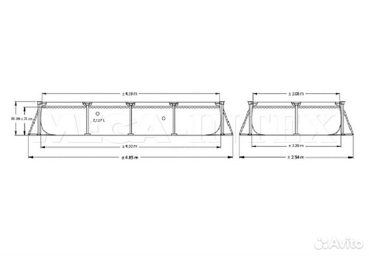 Каркасный бассейн 450х220х84см intex 28274NP