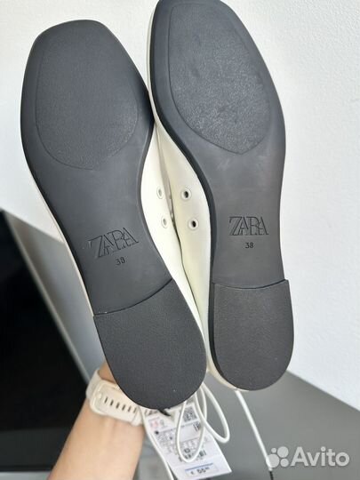 Балетки zara 38 новые кожаные