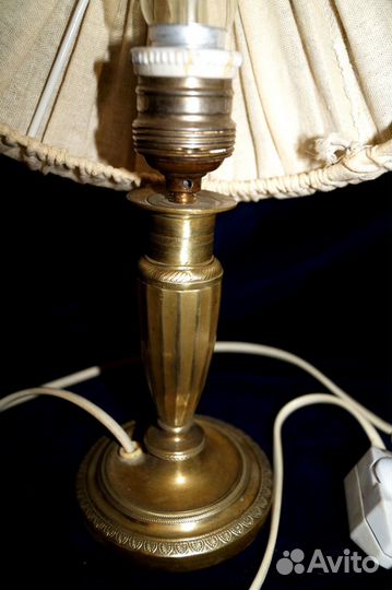 Старинная настольная лампа. Бронза, латунь