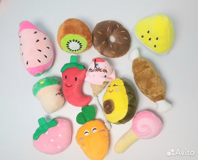 Плюшевая пищалка для собак (набор 12шт)