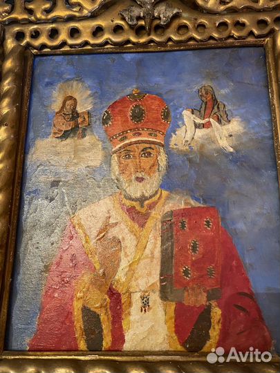 Старинная Икона Святого Николы Чудотворца