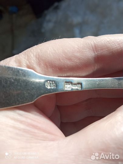 Серебряные чайные ложки 84пр 1876 г, 38гр