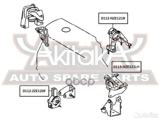 Подушка двигателя перед прав/лев toyota