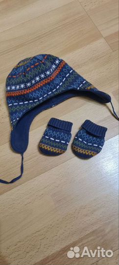 Шапка mothercare с варежками