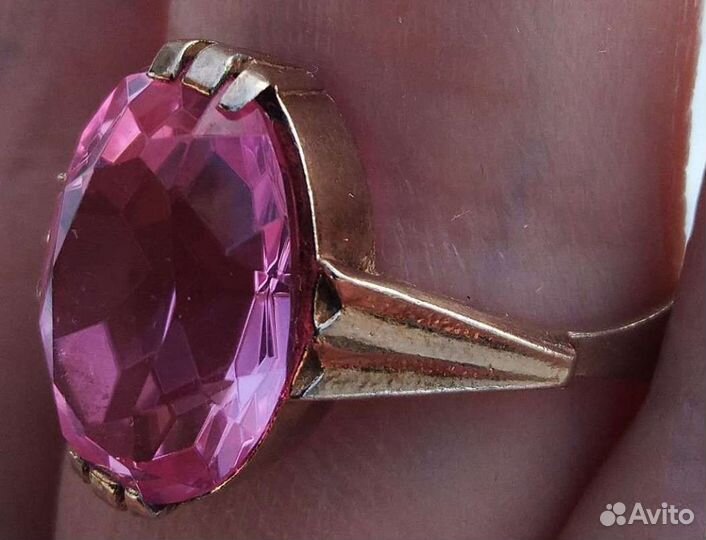 Кольцо винтаж корунд серебро зв 875 пр СССР