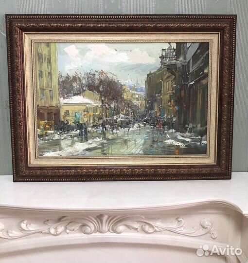 Картина маслом Москва. Старый Арбат