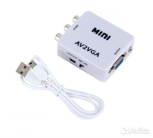 Адаптер видео AV в VGA конвектор аудио видео сигна