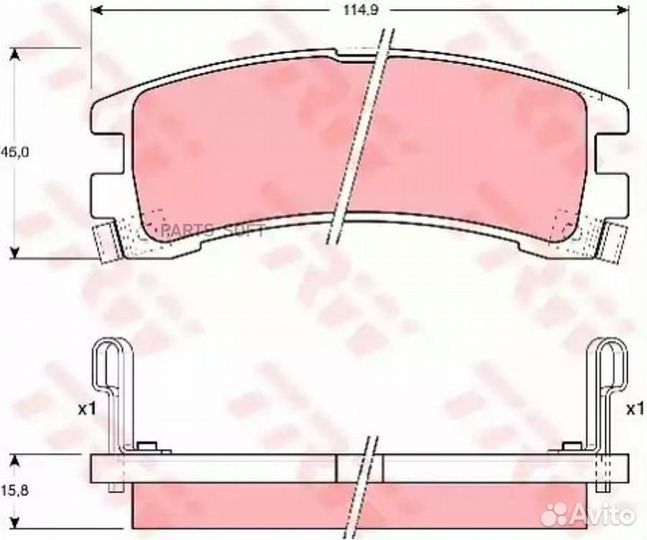 TRW GDB1018 GDB1018 347 02FDB1029572234B колодки дисковые з.\ Nissan Terrano 2.4i/3.0i/2.7TD 87-96