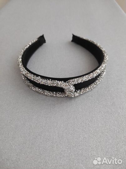 Ободок блестящий черный как новый