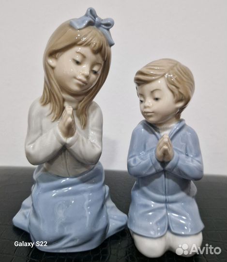 2 Фарфор. статуэтки Nao DE Lladro Дети молятся Ф