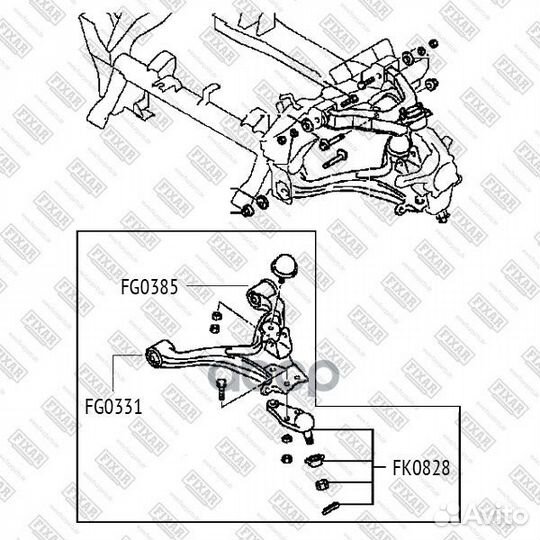 Опора шаровая нижняя левая правая перед fixar