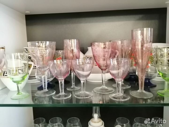 Фужеры цветное стекло времен СССР