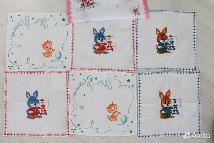 Новые платки носовые детские СССР винтаж