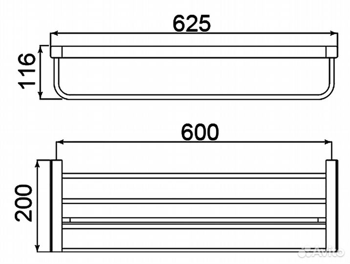 Полка для полотенец латунь Timo Selene золото 1