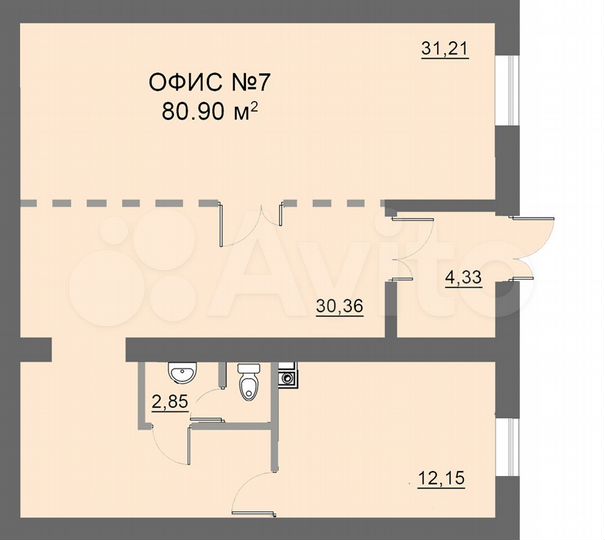 Продажа/аренда нежилого помещения, 81 м²