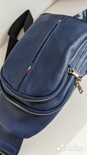 Сумка Мужская нагрудная из натуральной кожи