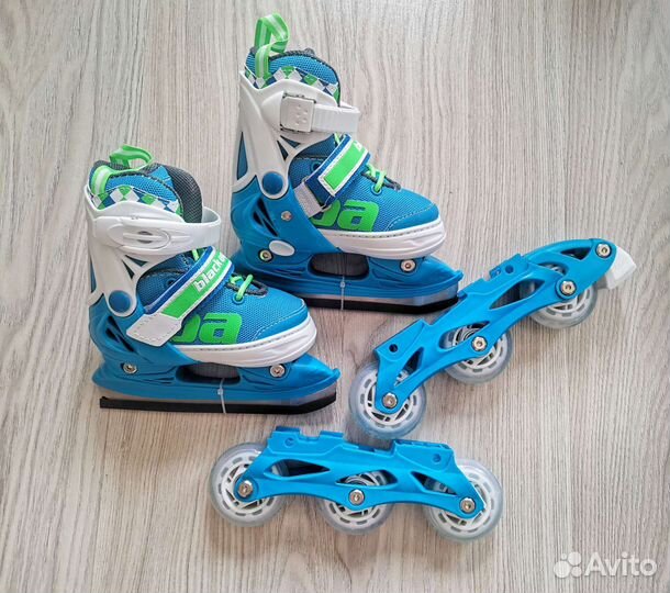 Коньки ролики 27-30, 2в1 раздвижные, новые