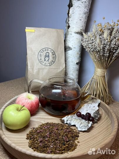 Чага чай с клюквой (гриб березовый)