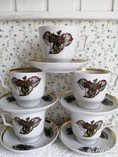 Чайный бокал Рига, фарфор RPR, винтаж