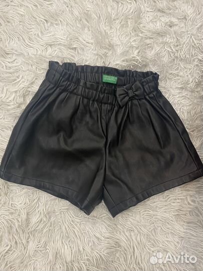 Кожаные шорты на девочку 98-104