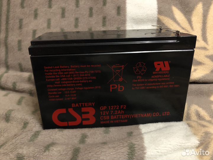 Отработанный аккумулятор CSB GP 1272 F2