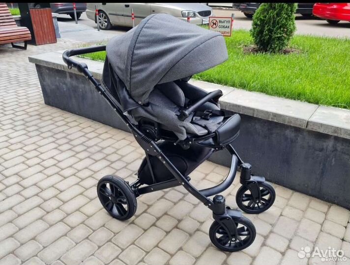 Коляска 2 в 1 indigo эко кожа