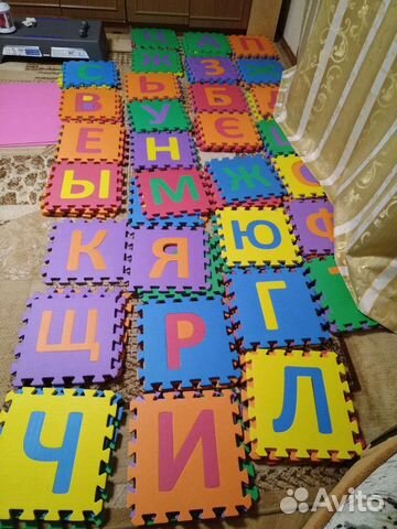 Детский коврик пазл алфавит и цифры