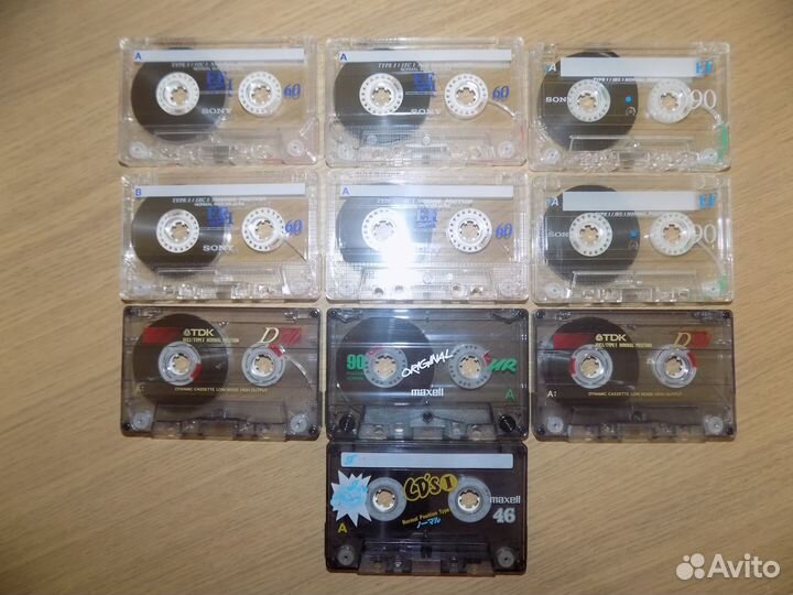 Аудиокассеты 10 штук 90е годы