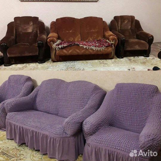 Доставка Комплект чехлов на диван и 2 кресла