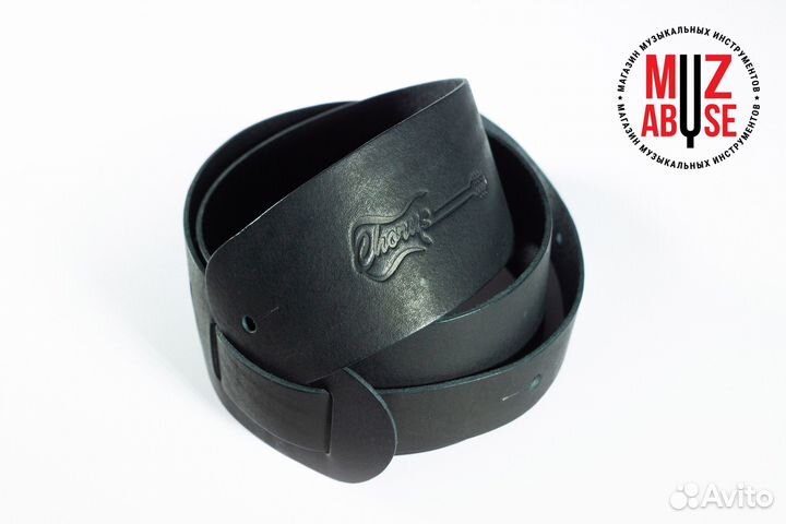 Ремень для гитарный, Chorus, кожа, чёрный