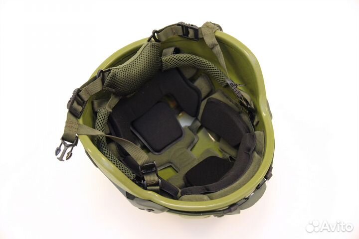 Шлем защитный зеленый бр1 с ушами