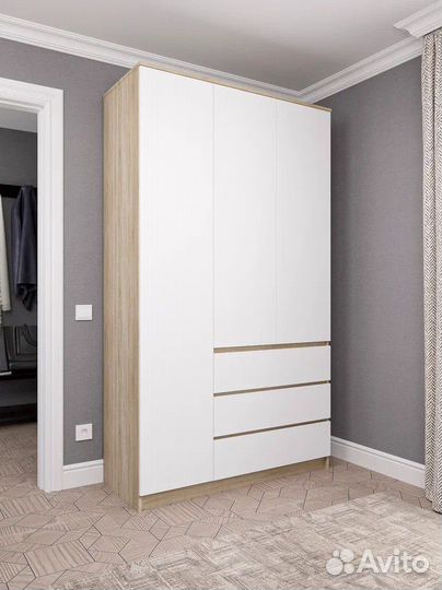 Шкаф распашной с выдвижными ящиками