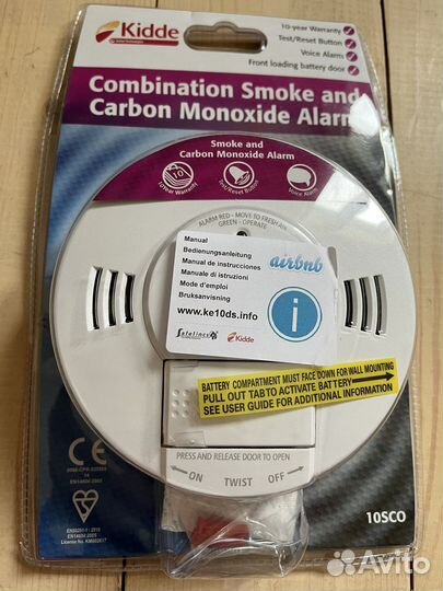 Детектор сигнализатор дыма и угарного газа kidde