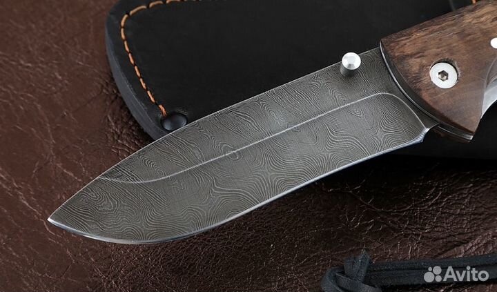 Нож складной Носорог, сталь дамаск, рукоять наклад