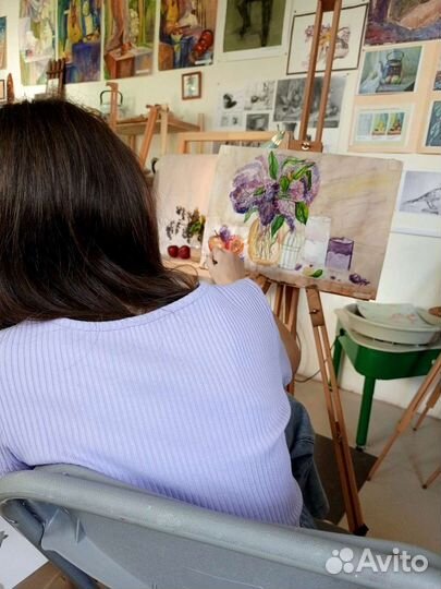 Занятия в детской студии. Рисование, лепка