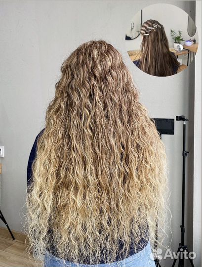 Наращивание волос, афролоконы