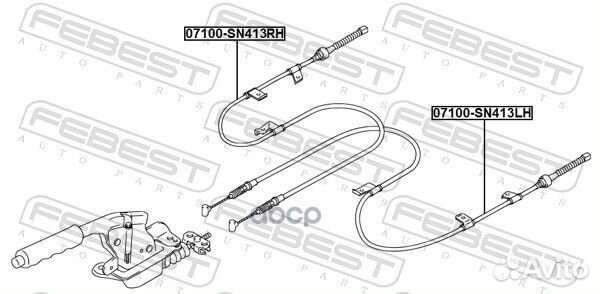 Трос стояночного тормоза прав 07100SN413RH