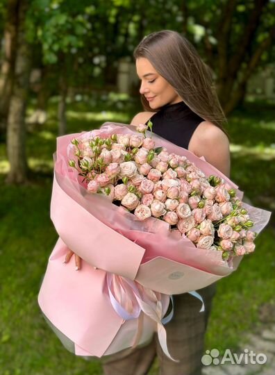 Пионовидные кустовые розы Цветы Букеты Доставка